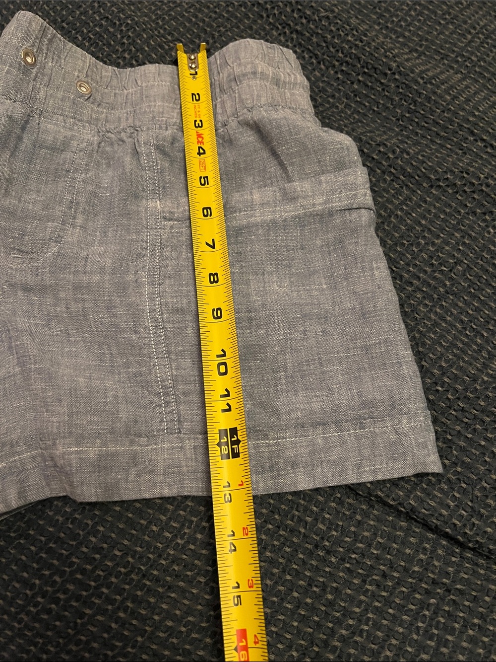 Athleta Cabo 100% Linen Chambray Blue Cabo Linen Drawstring Shorts - Picture 7 of 8